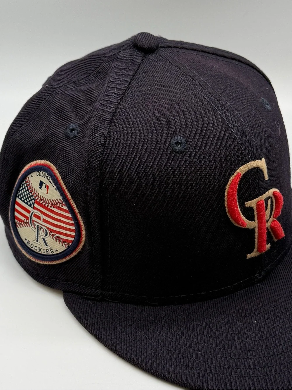 MLB Colorado Rockies Navy Red Cream Patch Cap